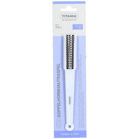 TITANIA® Râpe à callosités double - acier inoxydable & manche plastique (1 pièce)