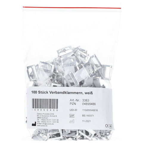 Agrafes pour bandages blanches (100 pièces)