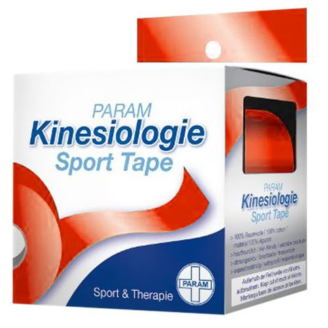 PARAM Bande de kinésiologie sportive 5 cm x 5 m rouge (1 pièce)