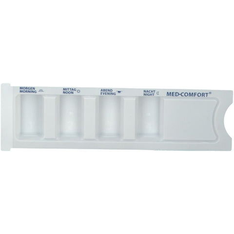Dispensateur de médicaments avec barre coulissante 4 compartiments (1 pièce)