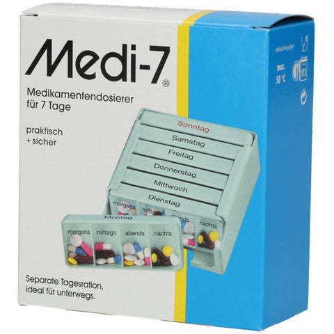 Medi-7 distributeur de médicaments pour 7 jours, turquoise (1 pièce)