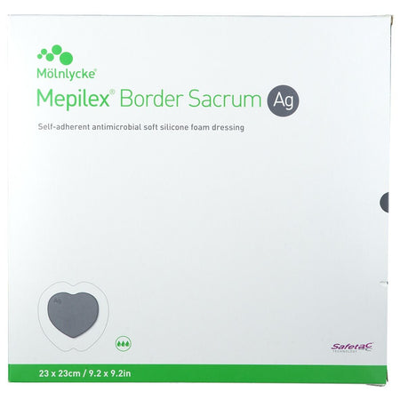 Mepilex® Border Sacrum Ag pansement en mousse 23x23 cm (5 pièces)