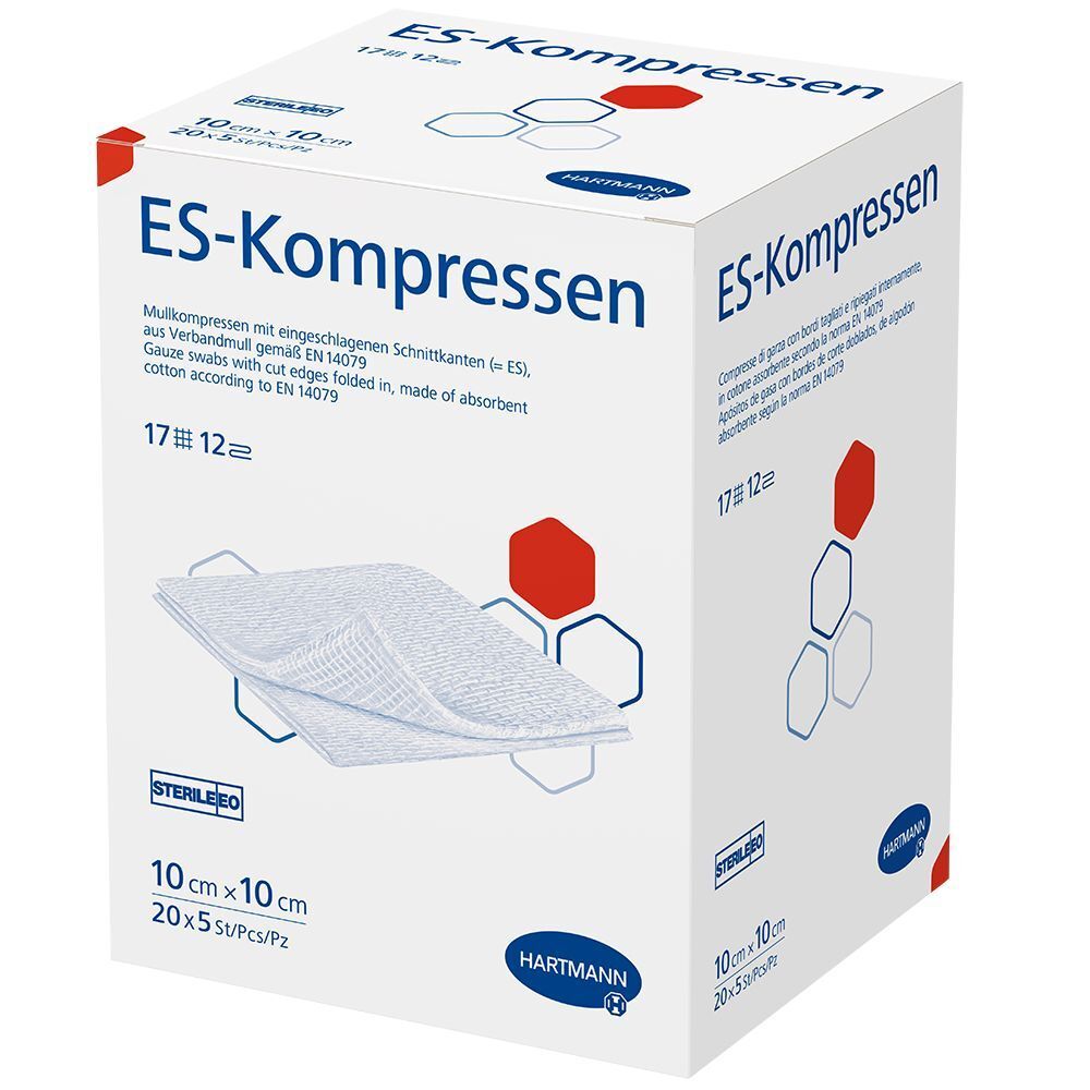 ES-Kompressen stérile 12 plis 10 x 10 cm — 20x5 pièces