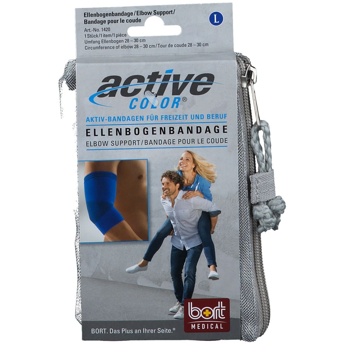 BORT ActiveColor® bandage pour coude taille L bleu (1 pièce)