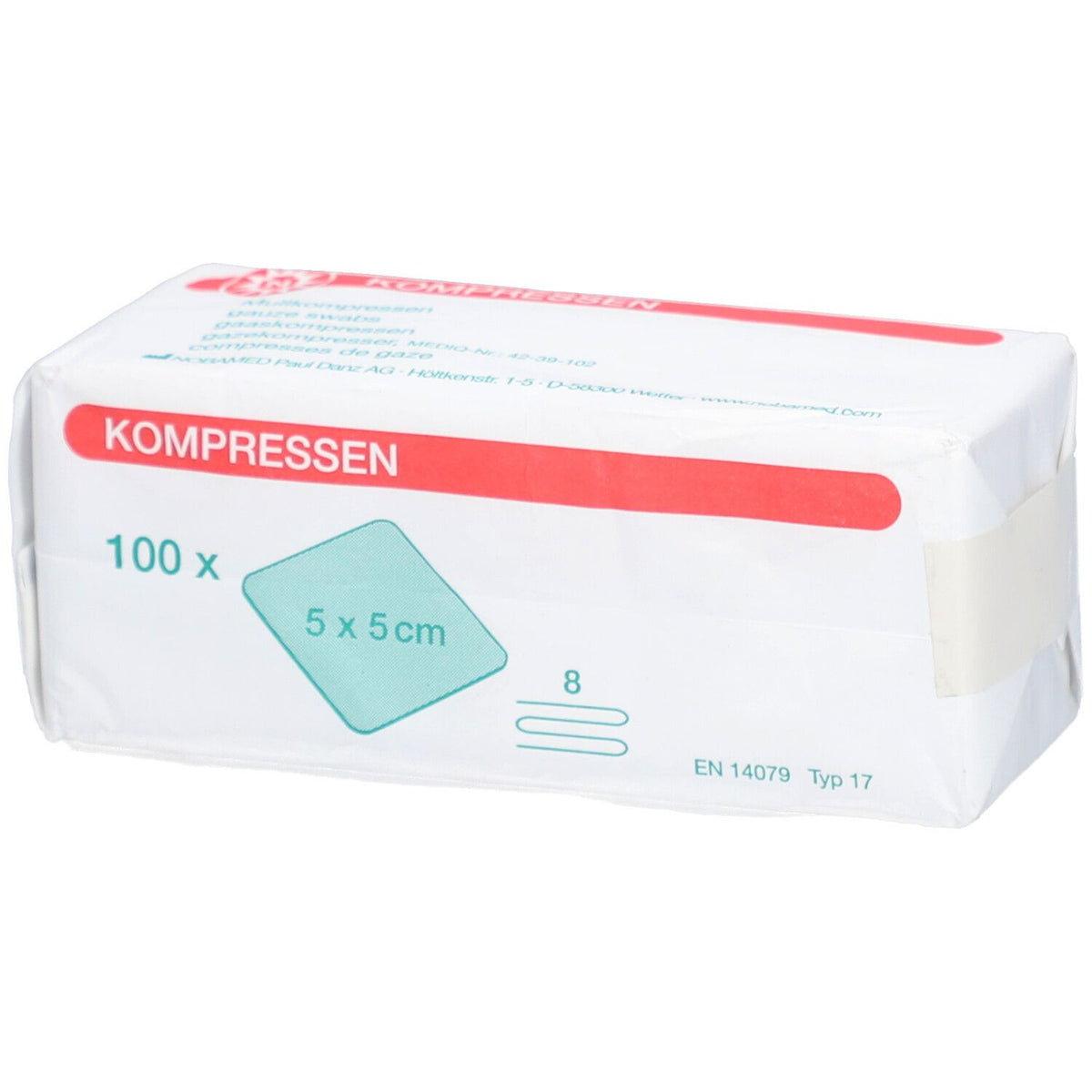 NOBA Compresses de gaze non stériles 8 plis 5 x 5 cm (100 pièces)