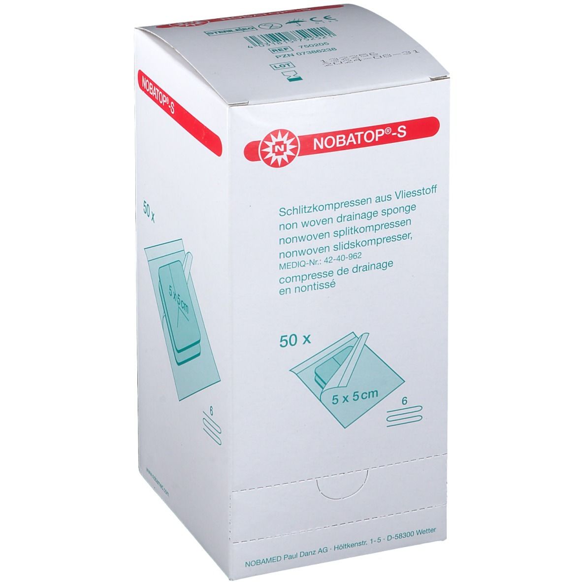 NOBATOP®-steril S 5 x 5 cm (50x2 pièces)