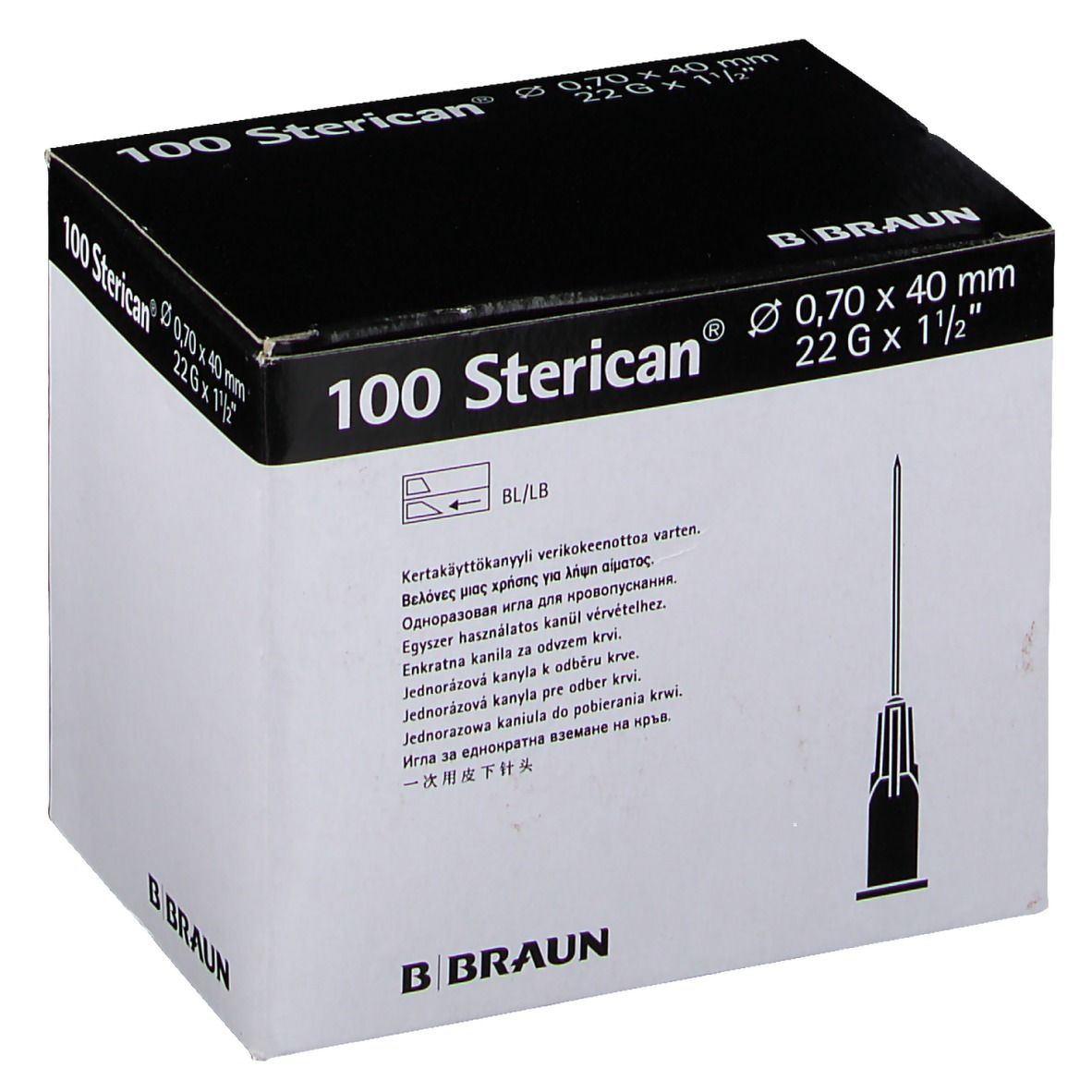 Sterican® pour prise de sang G22 x 1 1/2 pouces 0,7 x 40 mm noir