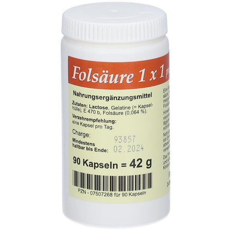 Acide folique 1x 1 par jour (90 gélules)