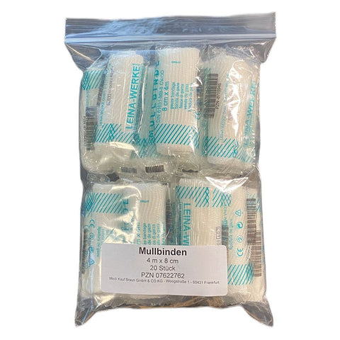 Bandes de gaze 8 cm x 4 m (20 pièces)