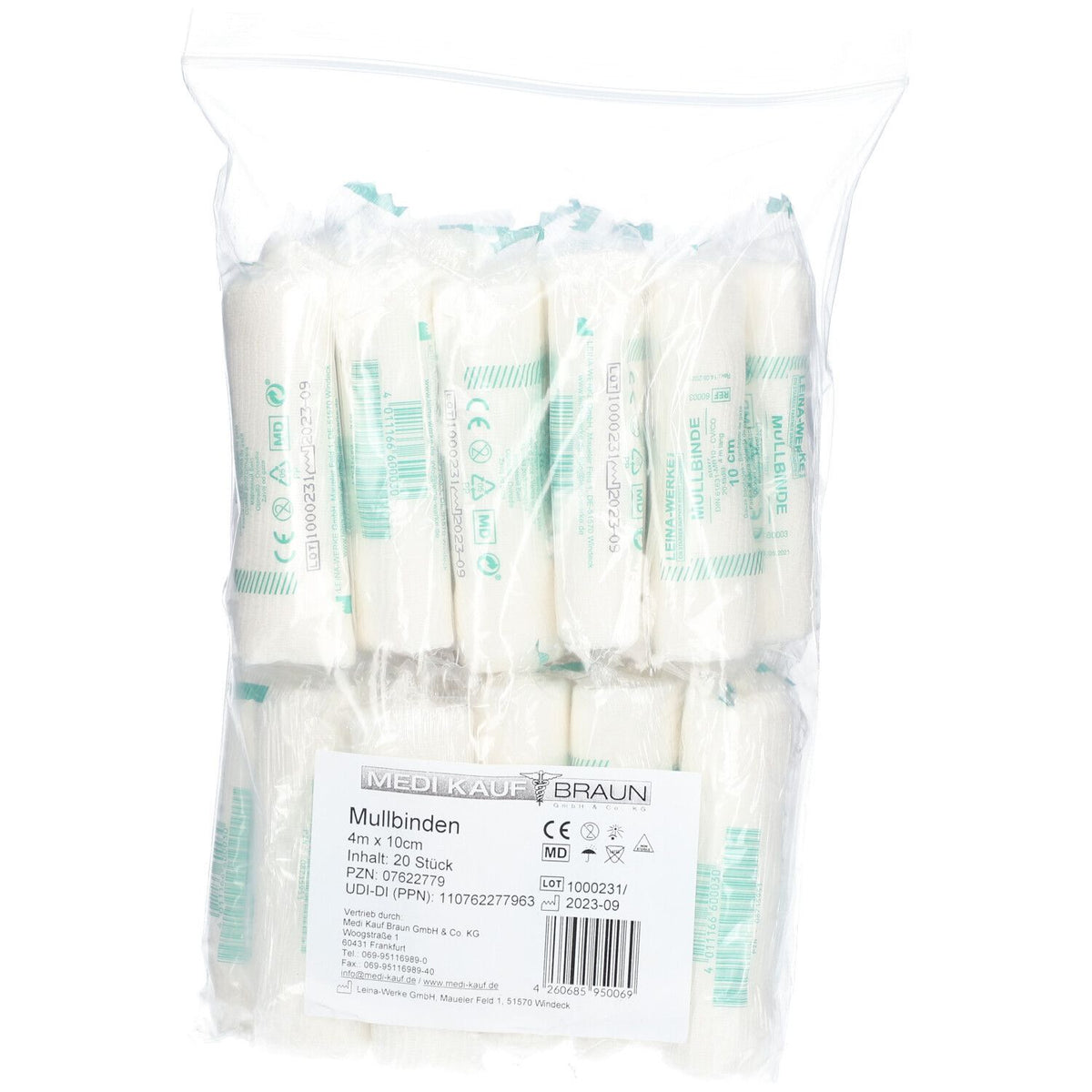 Bandes de gaze 4 m x 10 cm (20 pièces)