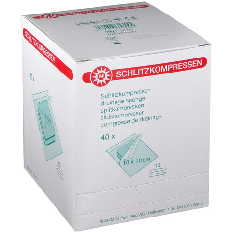 Nobamed® compresses fendues 12 plis 10 x 10 cm stériles