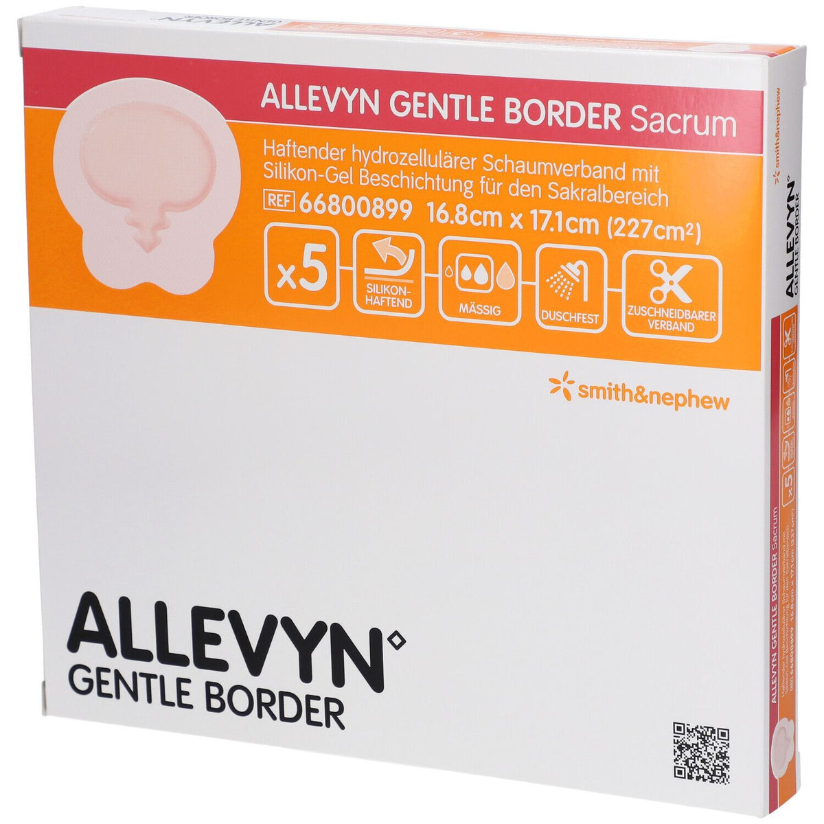 ALLEVYN® Gentle Border Sacrum 16,8x17,1 cm — 5 pièces