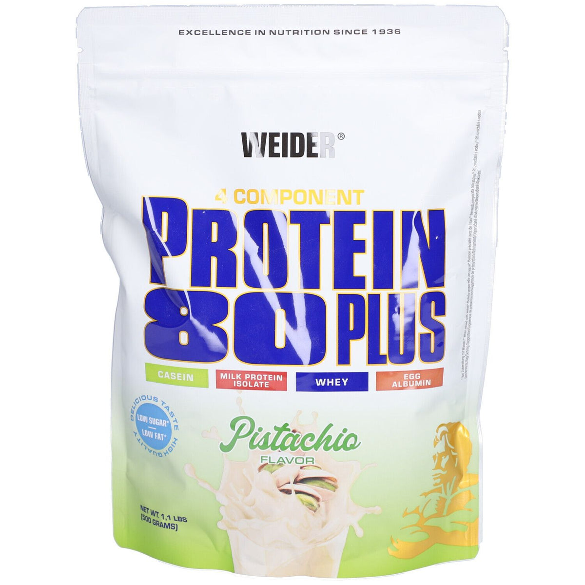 Weider Protein 80 Plus, pistache, poudre (500 g)