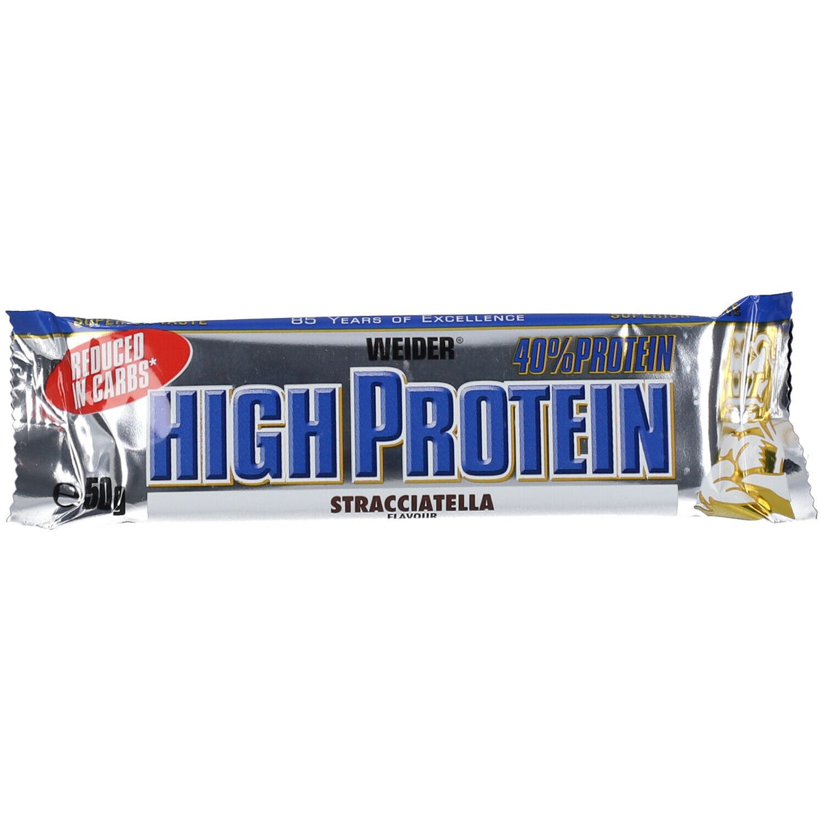 Weider 40 % High Protein Low Carb, Stracciatella, barre (50 g)