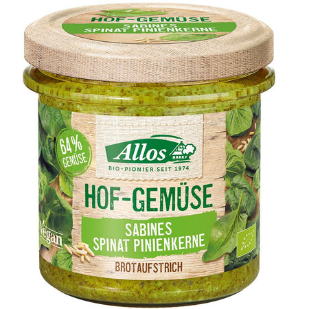Allos légumes de ferme Sabines épinards pignons de pin tartinade (135 g)
