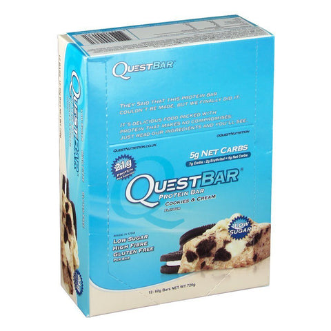 Quest Nutrition Quest Bar, Cookies-Cream (12x60 g)
