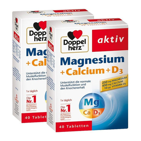 Doppelherz® Magnésium + Calcium + D3 — 2x40 pièces