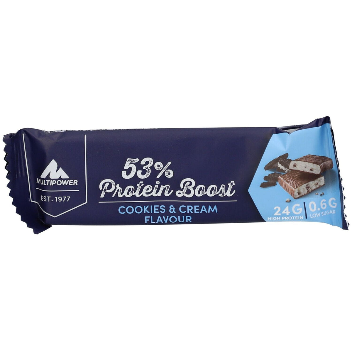 Multipower 53% Protein Boost barre Cookies & Cream (45 g)
