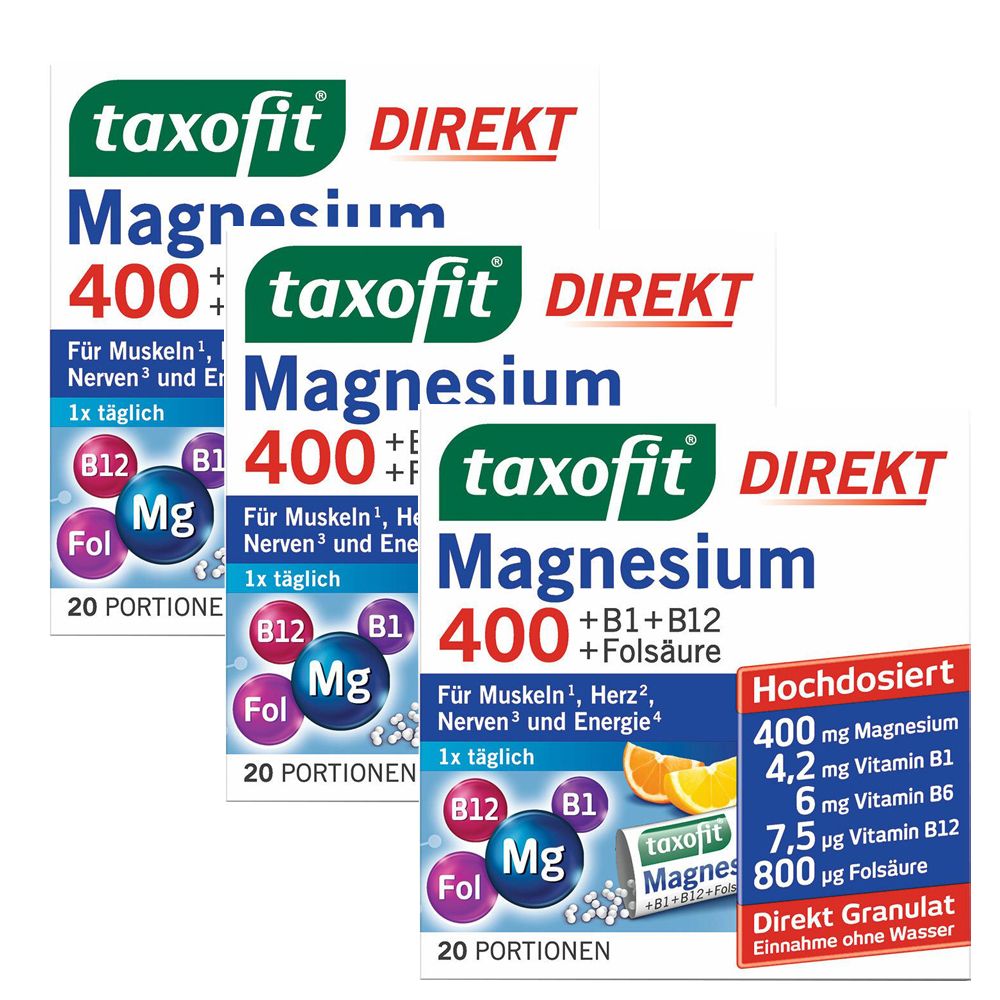 taxofit Magnésium 400 granulés directs (3x20 sachets)