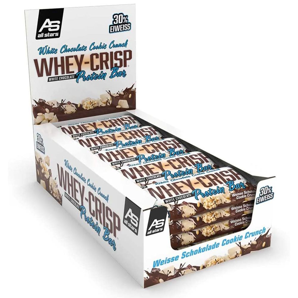 All Stars® Whey Crisp Protein Barre Protéinée Chocolat Blanc Cookie Crunch — 25 x 50 g