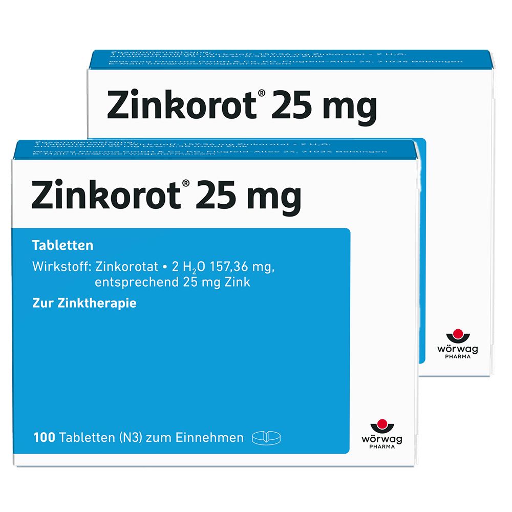 Zinkorot 25 mg comprimés (2x100 pièces)
