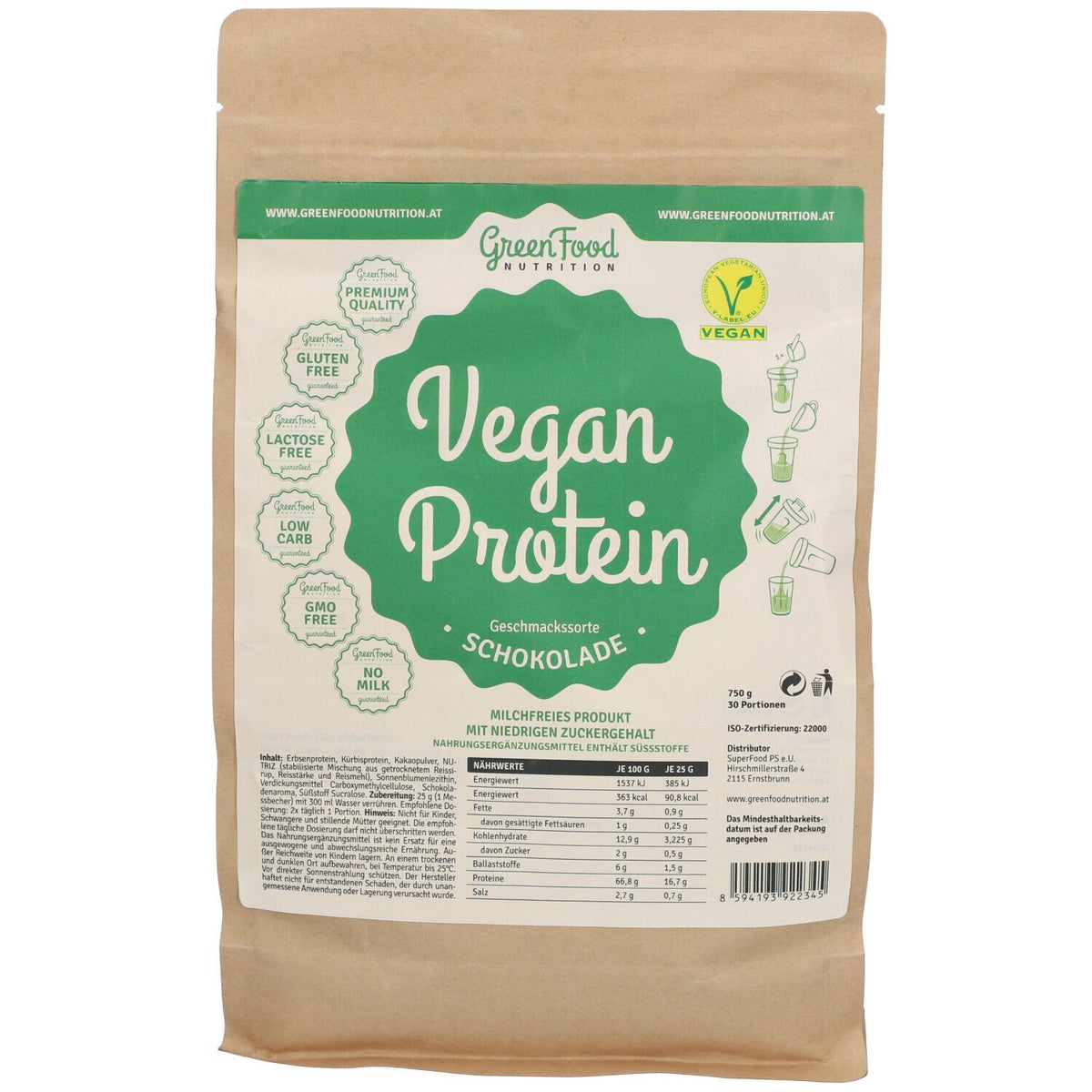 GreenFood Nutrition Vegan Protein (750 g)