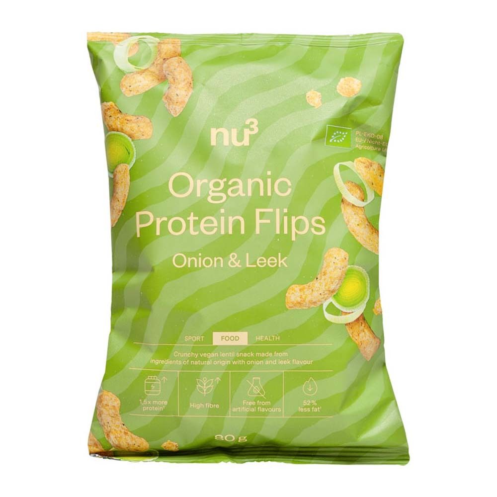 nu3 Flips protéinés bio, oignon & poireau (80 g)