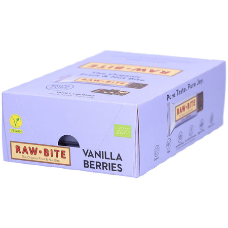 Rawbite barre aux fruits et noix à la vanille et aux baies (12x50 g)
