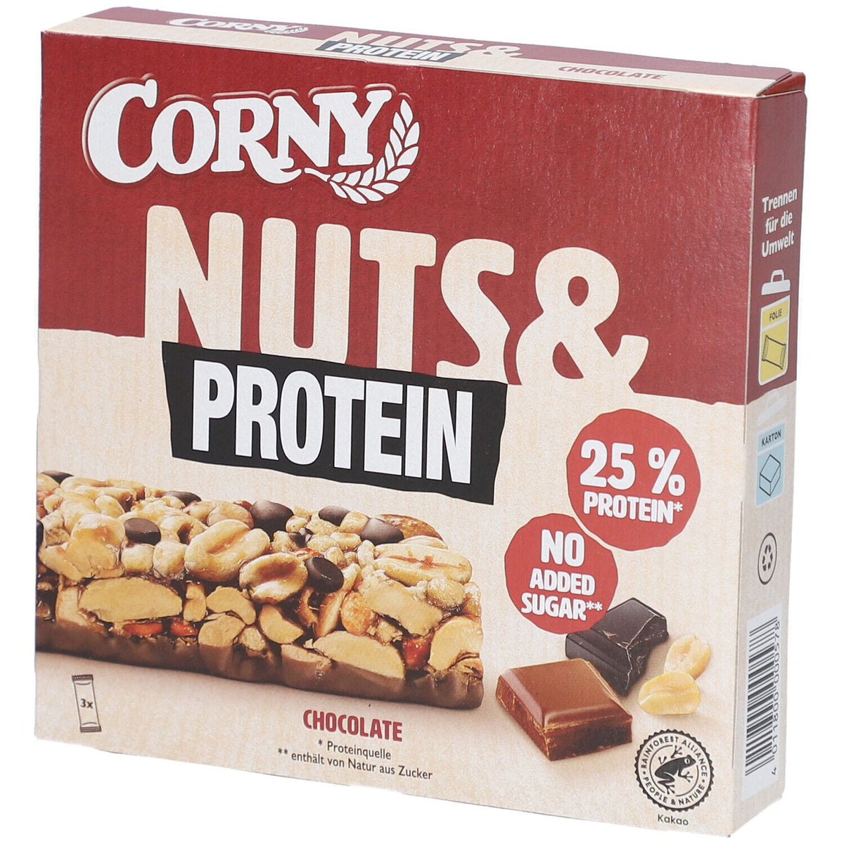 Corny Noix & protéines chocolat (3x35 g)