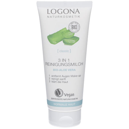 LOGONA Cosmétiques naturels Lait démaquillant 3 en 1 (100 ml)
