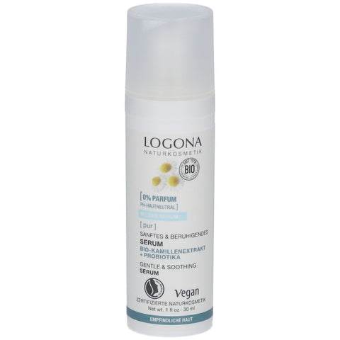 Logona pur Sérum doux et apaisant à l'extrait biologique de camomille et probiotiques (30 ml)