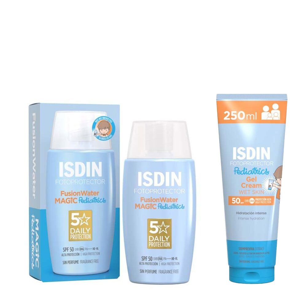 ISDIN Pediatrics FusionWater Magic LSF50 + ISDIN Pediatrics Gel Cream LSF50 coffret