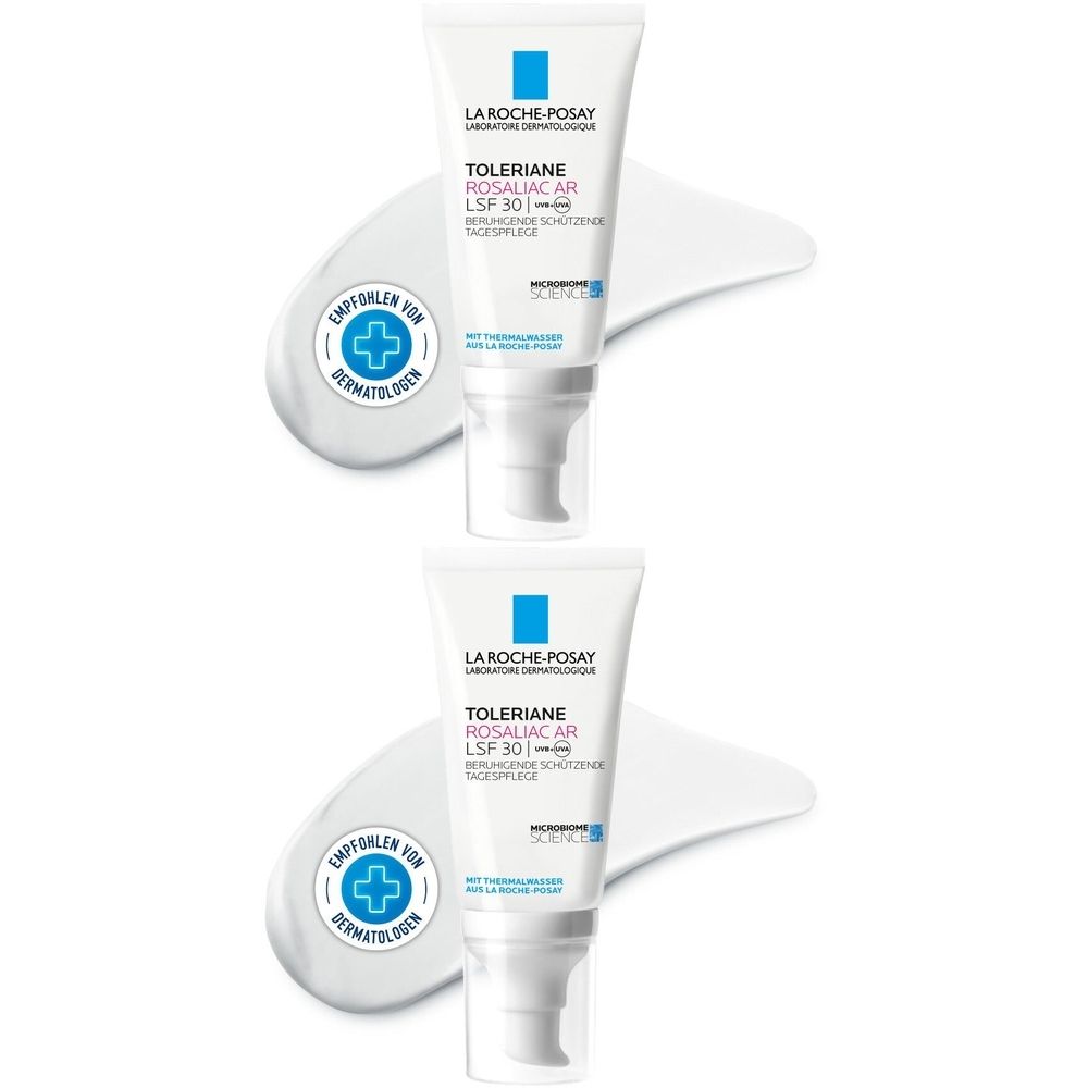 La Roche Posay Toleriane Rosaliac AR SPF 30 crème de jour hydratante pour peaux sensibles et réactives (2x50 ml)
