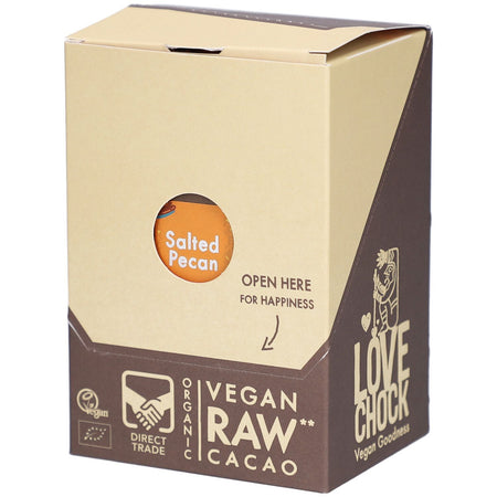 Lovechock Raw Cacao 80% Salted Pecan chocolat bio (12x40 g)