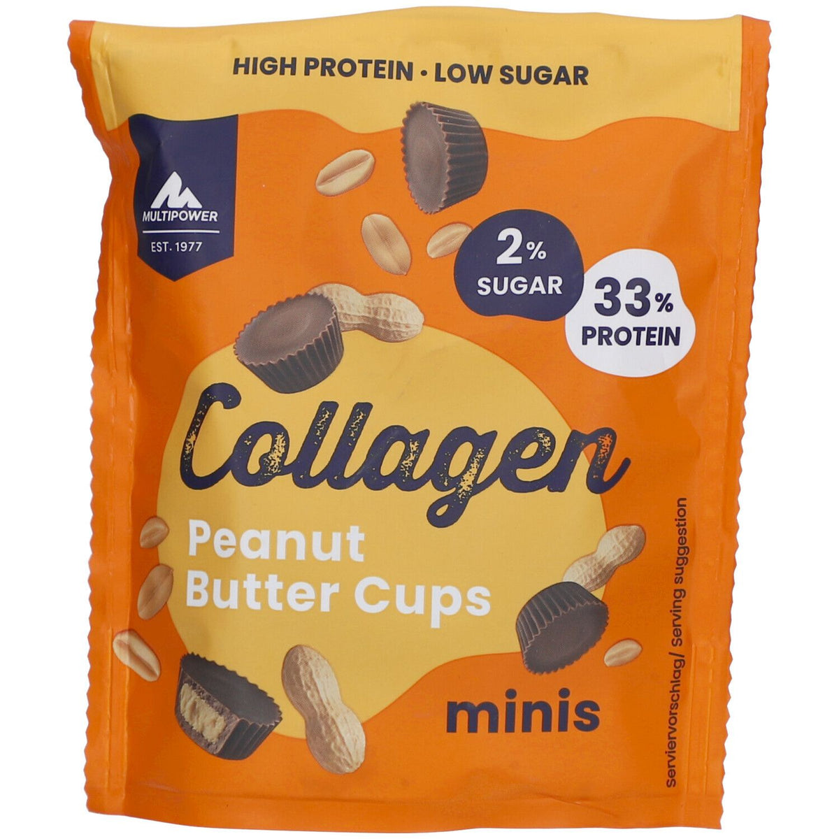 Multipower Collagen Coupelles de beurre de cacahuète minis (70 g)