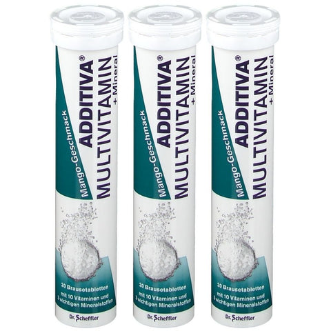 Additiva Multivitamines + Minéraux comprimés effervescents goût mangue (3x20 comprimés)