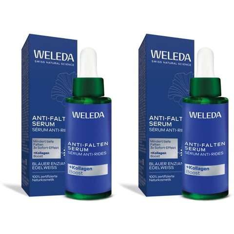 Weleda Sérum anti-rides Gentiane bleue & Edelweiss - réduit les rides profondes & raffermit la peau (2 x 30 ml)