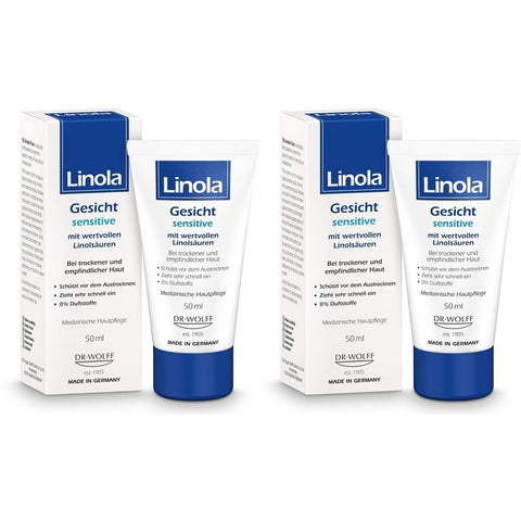 Linola Visage sensitive crème pour peaux sèches et sensibles (2x50 ml)