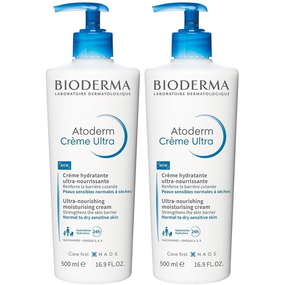 BIODERMA Atoderm Crème riche, crème protectrice pour le corps (2x500 ml)