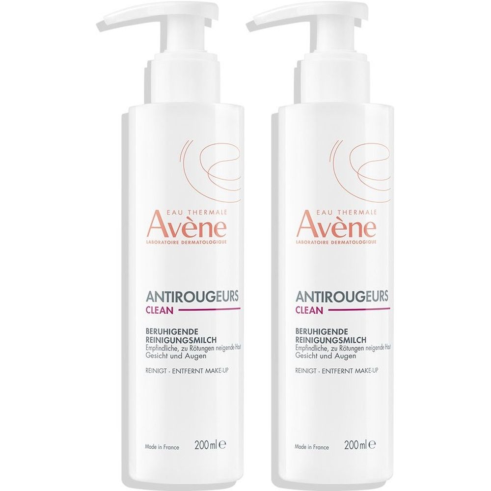 Avène Antirougeurs CLEAN lait nettoyant apaisant (2x200 ml)