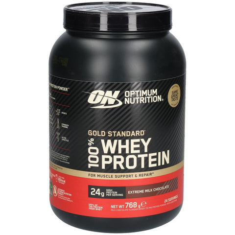 Optimum Nutrition Gold Standard 100% Whey Protein poudre extrême chocolat au lait (768 g)