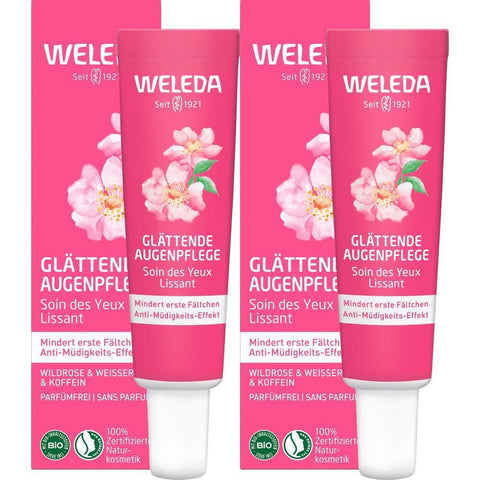 Weleda Soin lissant pour les yeux à la rose sauvage et au thé blanc avec formule anti-fatigue (2x12 ml)