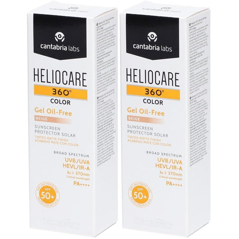 Heliocare 360º Oil-Free Gel Beige SPF50+ Sunscreen 2 x 50 ml
