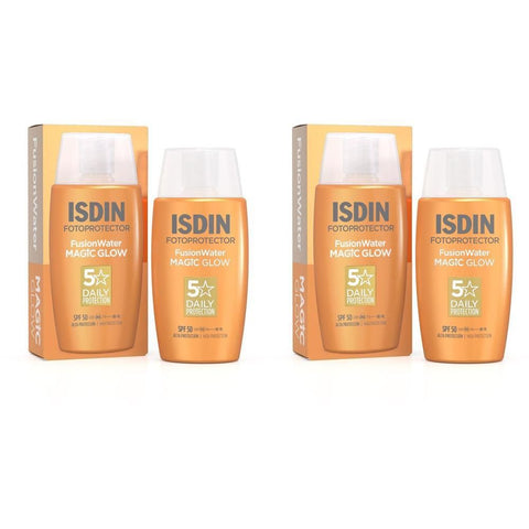 ISDIN FusionWater MAGIC Glow crème solaire SPF 50 (2x50 ml)