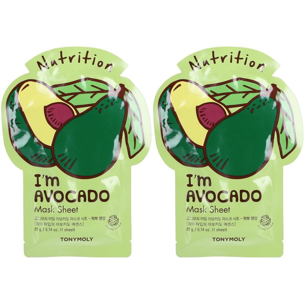 TONYMOLY I'm Avocado masque en feuille (2x1 pièces)