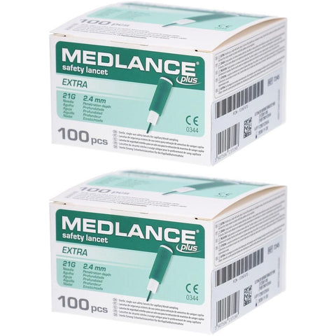 MEDLANCE plus Extra lanzettes de sécurité 21 G 2,4 mm (2x100 pièces)