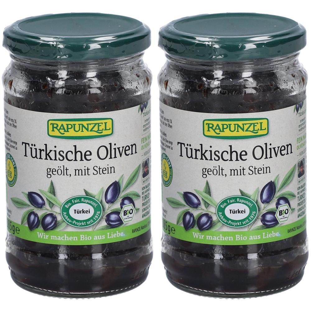 Rapunzel olives noires avec noyau à l'huile (2 x 185 g)