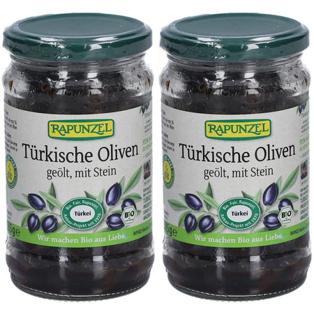 Rapunzel olives noires avec noyau à l'huile (2 x 185 g)