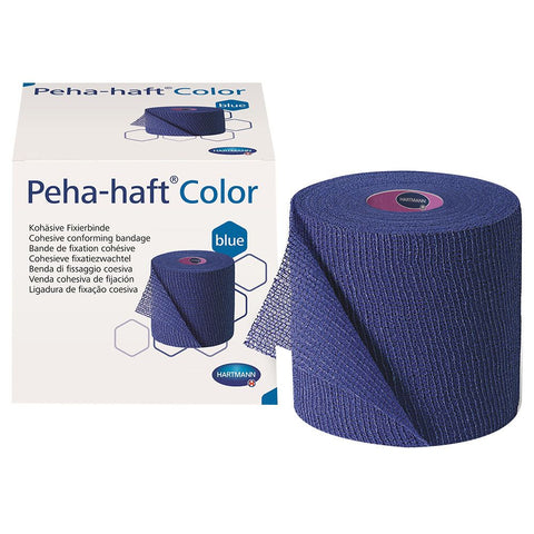 Peha-haft® Color bande de fixation sans latex bleue (6 cm x 20 m)