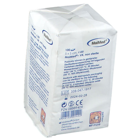 MaiMed® compresses non tissées 5 x 5 cm non stériles (100 pièces)